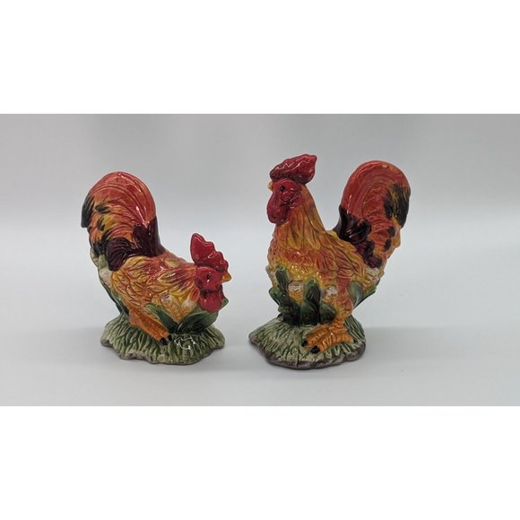 Rooster salt and pepper shakers set of spicy ceramic cluckers - Picture 15 of 16